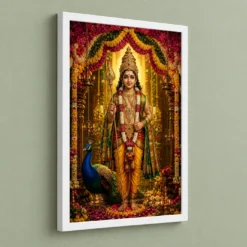 Murugan Kartikeya Grand Festival Flower Decoration Photo Frame 13 Murugan Kartikeya Grand Festival Flower Decoration Photo Frame — white frame angled wall