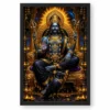 Shani Dev Ornate Golden Temple Darshan Photo Frame — black frame clean