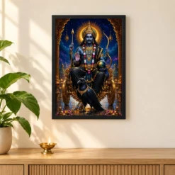 Shani Dev Royal Jewel-Toned Portrait Photo Frame 11 Shani Dev Royal Jewel-Toned Portrait Photo Frame — black frame pooja shelf