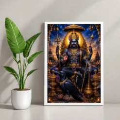 Shani Dev Vivid Premium Spiritual Poster Art Photo Frame 12 Shani Dev Vivid Premium Spiritual Poster Art Photo Frame — white frame console