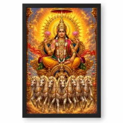 Surya Dev Royal Jewel-Toned Portrait Photo Frame — black frame clean
