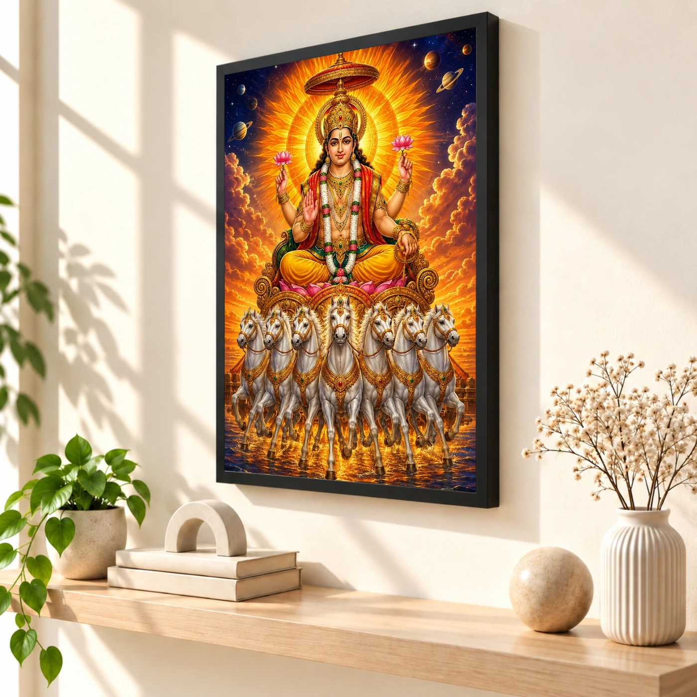 Surya Dev Cosmic Celestial Aura Photo Frame 2 Surya Dev Cosmic Celestial Aura Photo Frame — black frame console