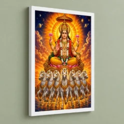 Surya Dev Cosmic Celestial Aura Photo Frame 13 Surya Dev Cosmic Celestial Aura Photo Frame — white frame angled wall