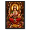 Santoshi Maa Grand Festival Flower Decoration Photo Frame — black frame clean