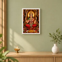 Santoshi Maa Grand Festival Flower Decoration Photo Frame 14 Santoshi Maa Grand Festival Flower Decoration Photo Frame — white frame distant wall