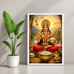 Annapurna Devi Serene Sunrise Blessing Photo Frame 12 Annapurna Devi Serene Sunrise Blessing Photo Frame — white frame console