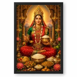 Annapurna Devi Royal Jewel-Toned Portrait Photo Frame — black frame clean