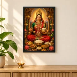 Annapurna Devi Royal Jewel-Toned Portrait Photo Frame 11 Annapurna Devi Royal Jewel-Toned Portrait Photo Frame — black frame pooja shelf