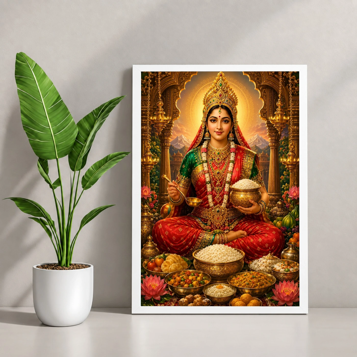 Annapurna Devi Royal Jewel-Toned Portrait Photo Frame 4 Annapurna Devi Royal Jewel-Toned Portrait Photo Frame — white frame console