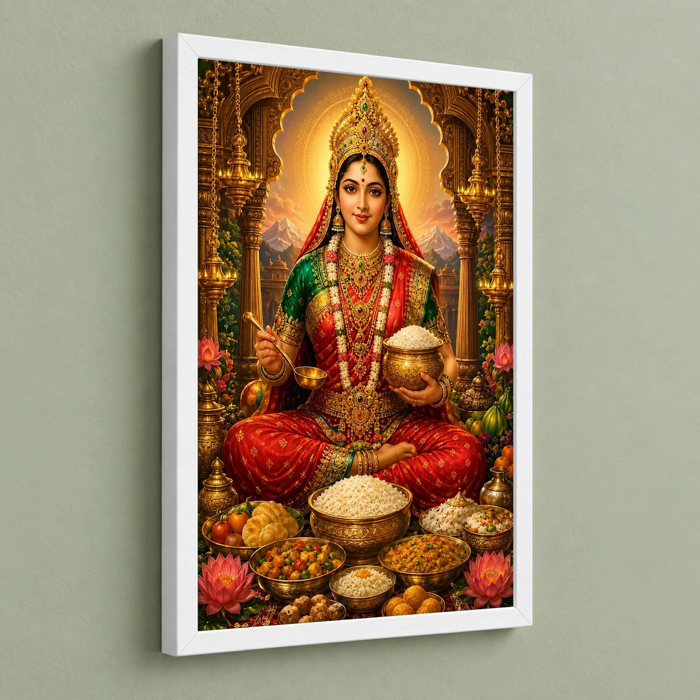 Annapurna Devi Royal Jewel-Toned Portrait Photo Frame 5 Annapurna Devi Royal Jewel-Toned Portrait Photo Frame — white frame angled wall