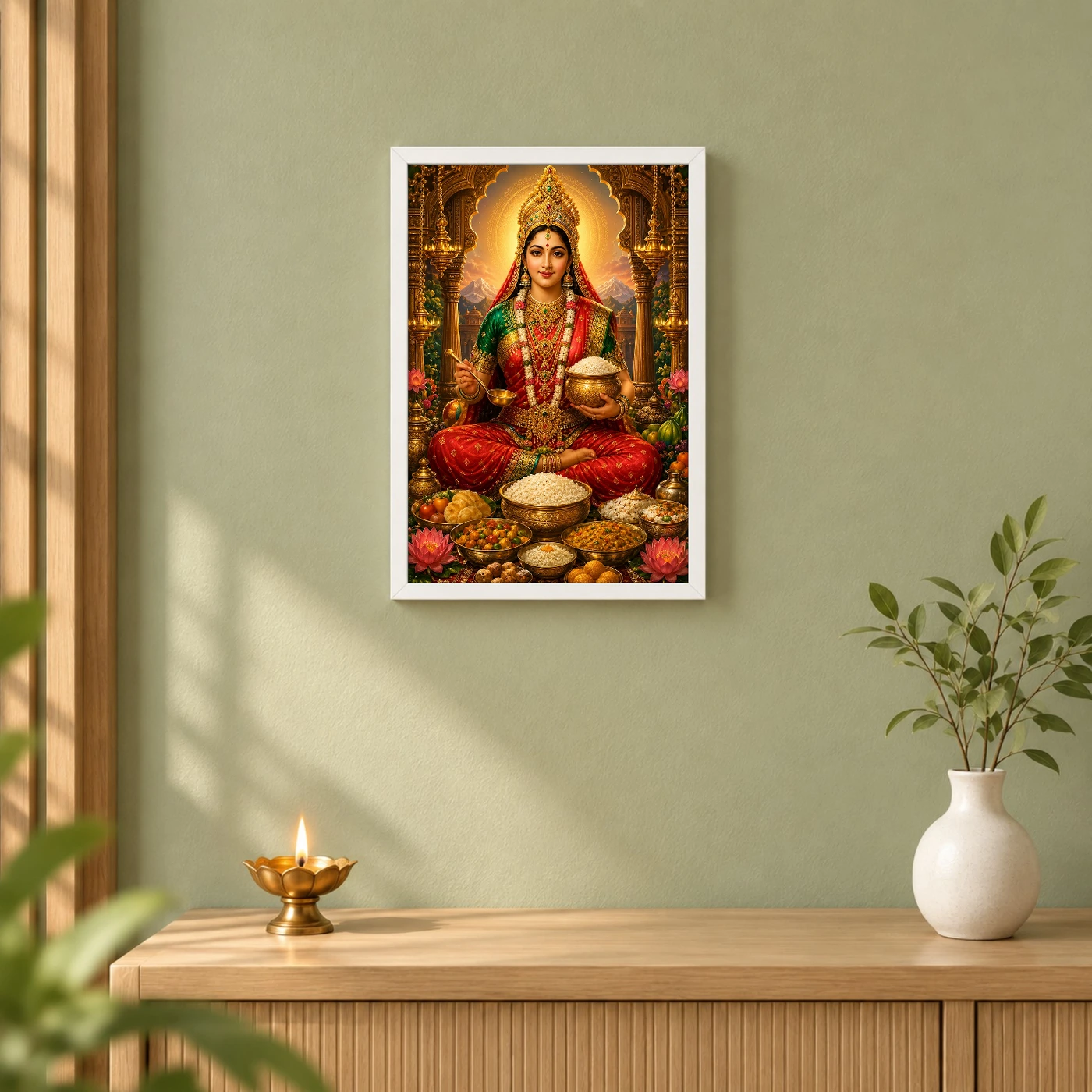 Annapurna Devi Royal Jewel-Toned Portrait Photo Frame 6 Annapurna Devi Royal Jewel-Toned Portrait Photo Frame — white frame distant wall