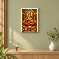 Annapurna Devi Grand Festival Flower Decoration Photo Frame 14 Annapurna Devi Grand Festival Flower Decoration Photo Frame — white frame distant wall