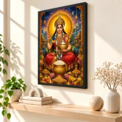Annapurna Devi Cosmic Celestial Aura Photo Frame — black frame console