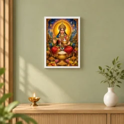 Annapurna Devi Cosmic Celestial Aura Photo Frame 14 Annapurna Devi Cosmic Celestial Aura Photo Frame — white frame distant wall