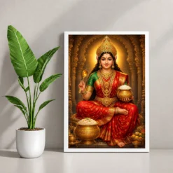 Annapurna Devi Heritage Temple Architecture Backdrop Photo Frame — white frame console