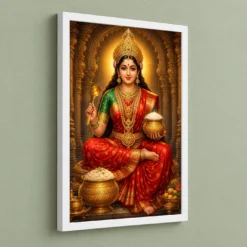 Annapurna Devi Heritage Temple Architecture Backdrop Photo Frame — white frame angled wall