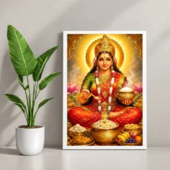 Annapurna Devi Vivid Premium Spiritual Poster Art Photo Frame 12 Annapurna Devi Vivid Premium Spiritual Poster Art Photo Frame — white frame console
