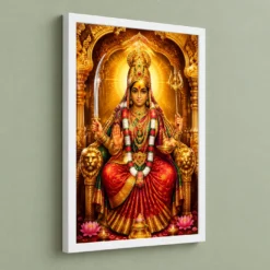 Tulja Bhavani Ornate Golden Temple Darshan Photo Frame 13 Tulja Bhavani Ornate Golden Temple Darshan Photo Frame — white frame angled wall
