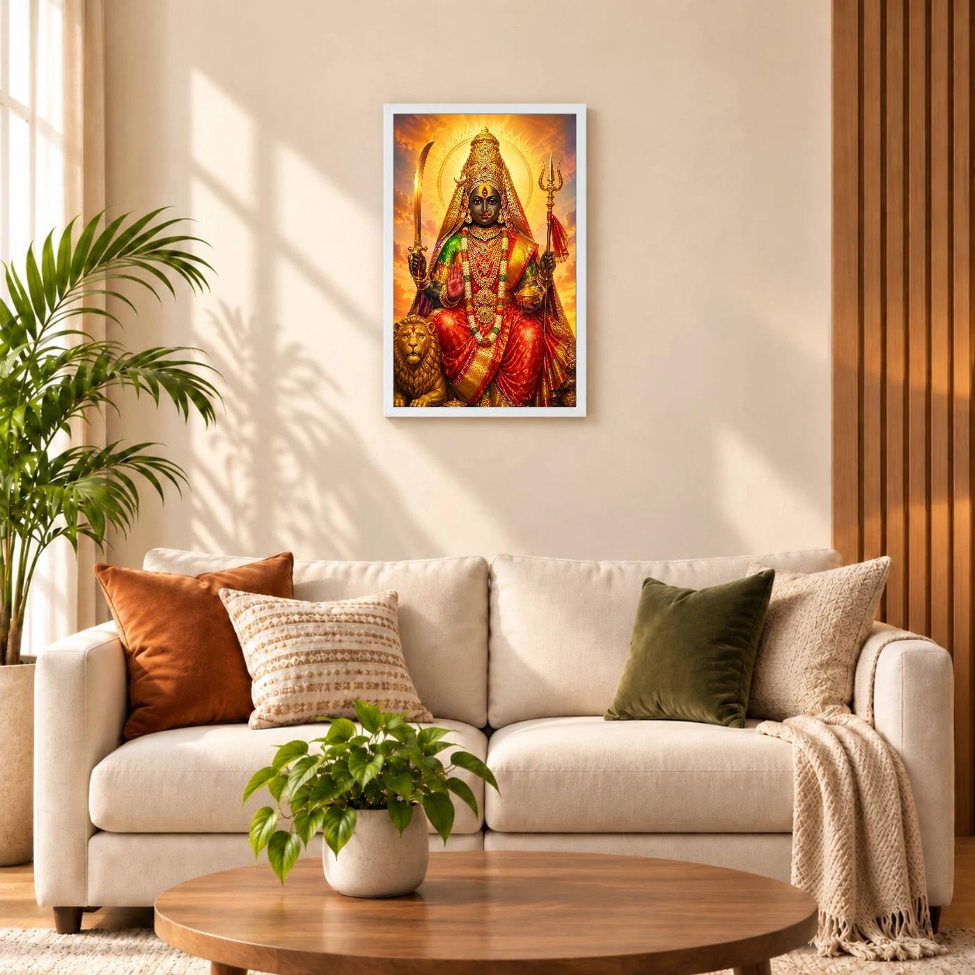 Tulja Bhavani Serene Sunrise Blessing Photo Frame 9 Tulja Bhavani Serene Sunrise Blessing Photo Frame — white frame sofa