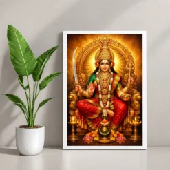 Tulja Bhavani Peaceful Home Mandir Composition Photo Frame 12 Tulja Bhavani Peaceful Home Mandir Composition Photo Frame — white frame console
