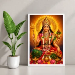 Renuka Yellamma Royal Jewel-Toned Portrait Photo Frame — white frame console