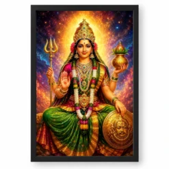 Renuka Yellamma Cosmic Celestial Aura Photo Frame — black frame clean