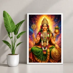 Renuka Yellamma Cosmic Celestial Aura Photo Frame — white frame console