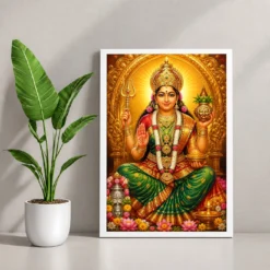 Renuka Yellamma Peaceful Home Mandir Composition Photo Frame 12 Renuka Yellamma Peaceful Home Mandir Composition Photo Frame — white frame console