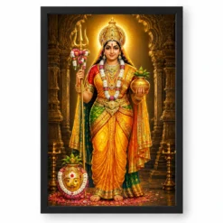 Renuka Yellamma Heritage Temple Architecture Backdrop Photo Frame — black frame clean
