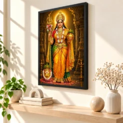 Renuka Yellamma Heritage Temple Architecture Backdrop Photo Frame — black frame console