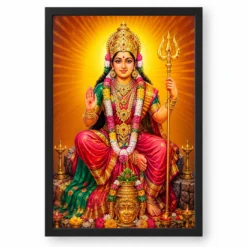 Renuka Yellamma Vivid Premium Spiritual Poster Art Photo Frame — black frame clean