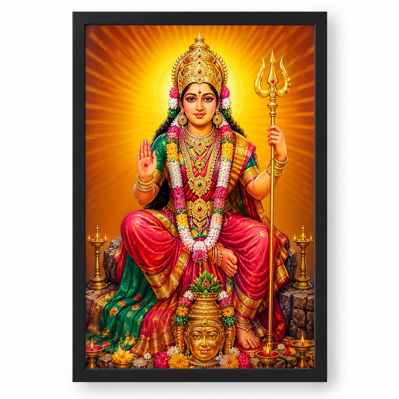 Renuka Yellamma Vivid Premium Spiritual Poster Art Photo Frame 1 Renuka Yellamma Vivid Premium Spiritual Poster Art Photo Frame — black frame clean
