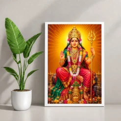 Renuka Yellamma Vivid Premium Spiritual Poster Art Photo Frame 12 Renuka Yellamma Vivid Premium Spiritual Poster Art Photo Frame — white frame console