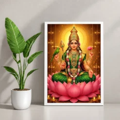 Meenakshi Amman Lotus And Diya Radiance Photo Frame 12 Meenakshi Amman Lotus And Diya Radiance Photo Frame — white frame console