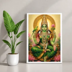 Meenakshi Amman Traditional Indian Miniature-Inspired Devotional Art Photo Frame 12 Meenakshi Amman Traditional Indian Miniature-Inspired Devotional Art Photo Frame — white frame console