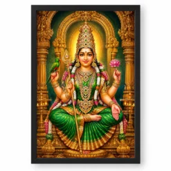 Meenakshi Amman Heritage Temple Architecture Backdrop Photo Frame — black frame clean