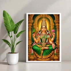 Meenakshi Amman Heritage Temple Architecture Backdrop Photo Frame — white frame console