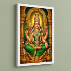 Meenakshi Amman Heritage Temple Architecture Backdrop Photo Frame — white frame angled wall
