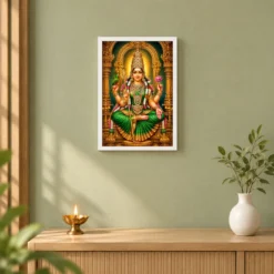 Meenakshi Amman Heritage Temple Architecture Backdrop Photo Frame — white frame distant wall