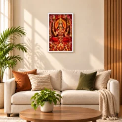Kamakhya Devi Grand Festival Flower Decoration Photo Frame — white frame sofa