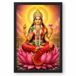 Gayatri Devi Royal Jewel-Toned Portrait Photo Frame — black frame clean