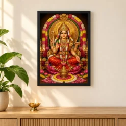 Mookambika Devi Grand Festival Flower Decoration Photo Frame 11 Mookambika Devi Grand Festival Flower Decoration Photo Frame — black frame pooja shelf