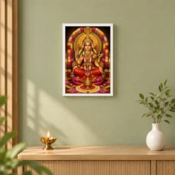 Mookambika Devi Grand Festival Flower Decoration Photo Frame 14 Mookambika Devi Grand Festival Flower Decoration Photo Frame — white frame distant wall