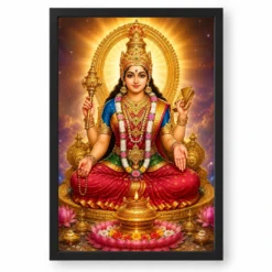 Mookambika Devi Cosmic Celestial Aura Photo Frame — black frame clean