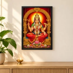 Mookambika Devi Vivid Premium Spiritual Poster Art Photo Frame 11 Mookambika Devi Vivid Premium Spiritual Poster Art Photo Frame — black frame pooja shelf