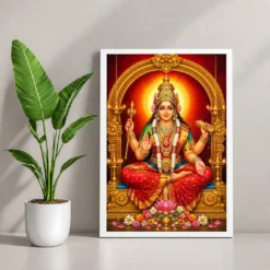 Mookambika Devi Vivid Premium Spiritual Poster Art Photo Frame 12 Mookambika Devi Vivid Premium Spiritual Poster Art Photo Frame — white frame console
