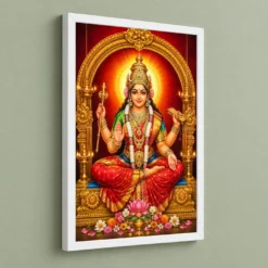 Mookambika Devi Vivid Premium Spiritual Poster Art Photo Frame 13 Mookambika Devi Vivid Premium Spiritual Poster Art Photo Frame — white frame angled wall