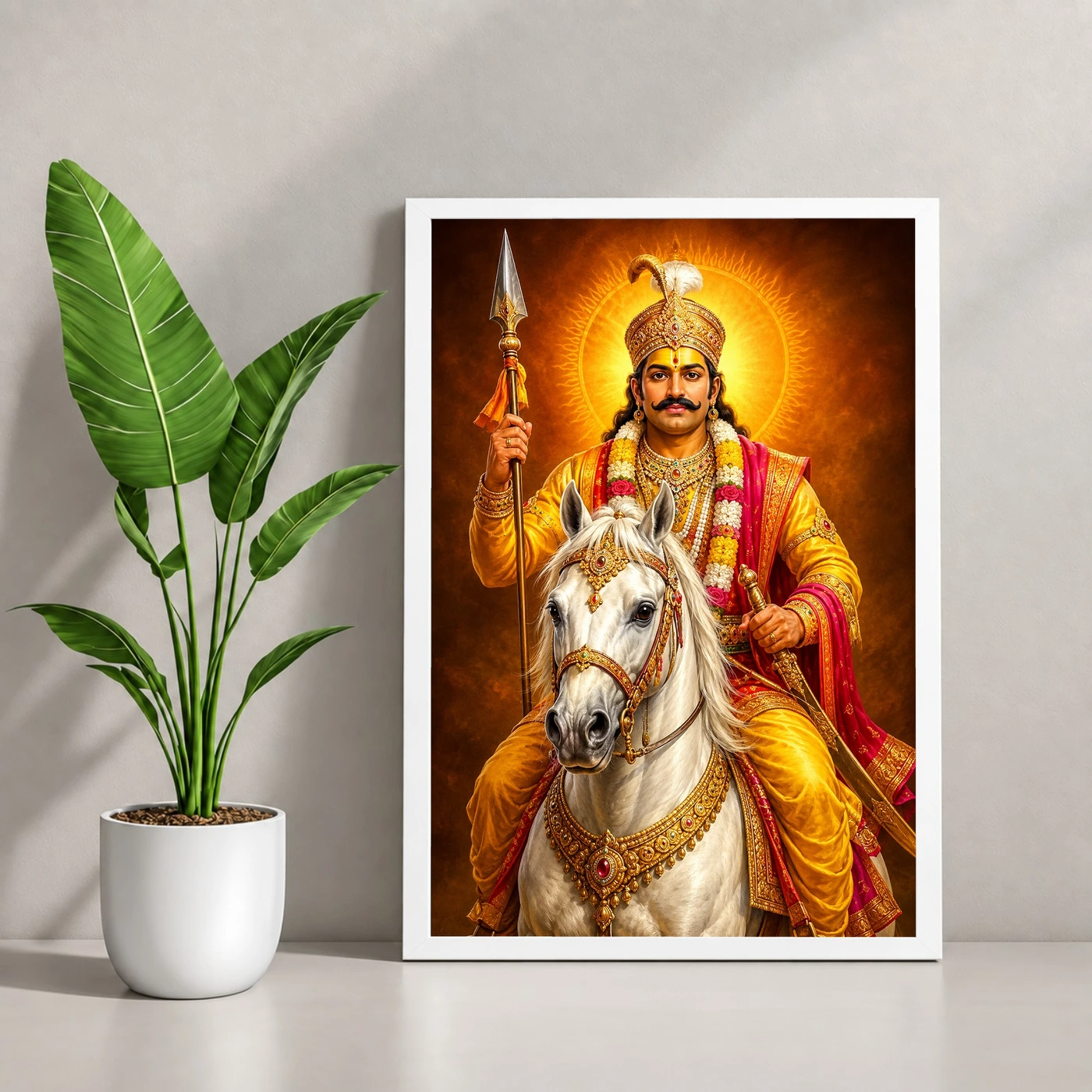 Khandoba Royal Jewel-Toned Portrait Photo Frame 4 Khandoba Royal Jewel-Toned Portrait Photo Frame — white frame console