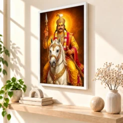 Khandoba Royal Jewel-Toned Portrait Photo Frame 15 Khandoba Royal Jewel-Toned Portrait Photo Frame — white frame warm console