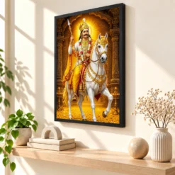 Khandoba Heritage Temple Architecture Backdrop Photo Frame — black frame console
